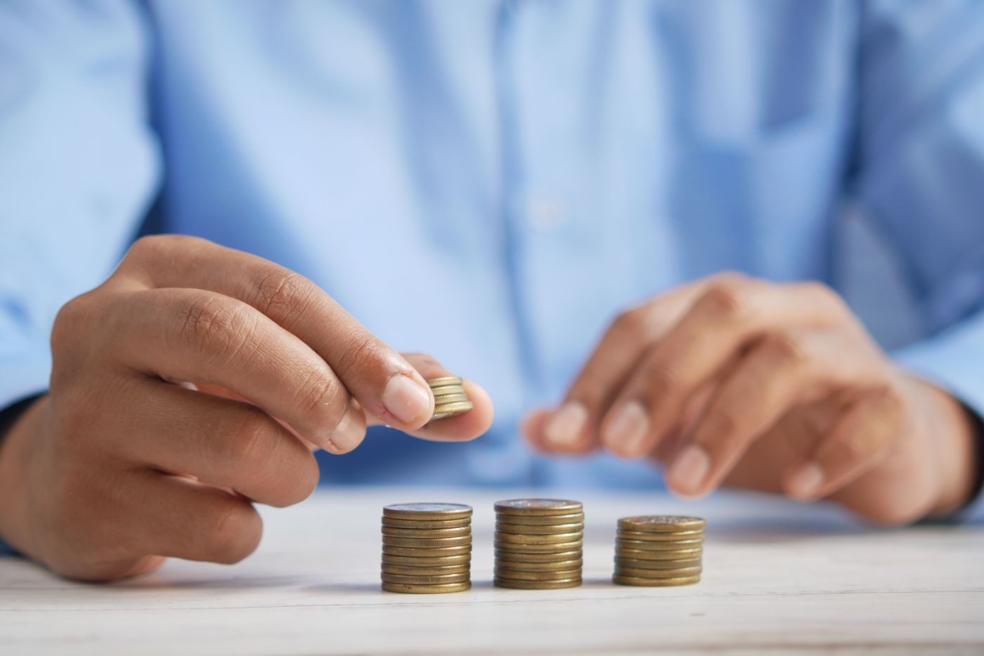 Stacked coins representing savings
